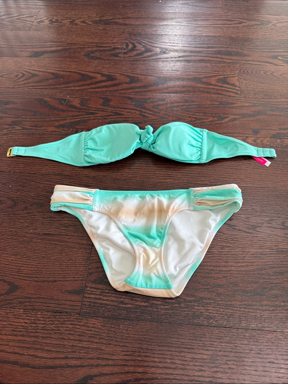 Victorias Secret Mint Green Bandeau Bikini Set